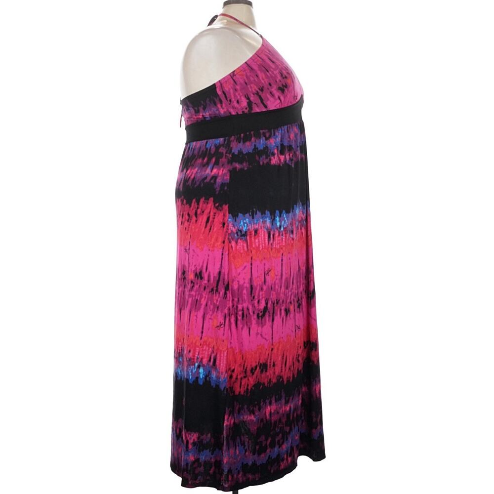 Baby Phat Vintage Y2K Halter Maxi Long Dress Tie Dye Cat Logo Print Plus Size 3X - Picture 6 of 11